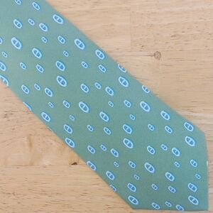 Hermes Olive and Sky Blue Men's Tie
